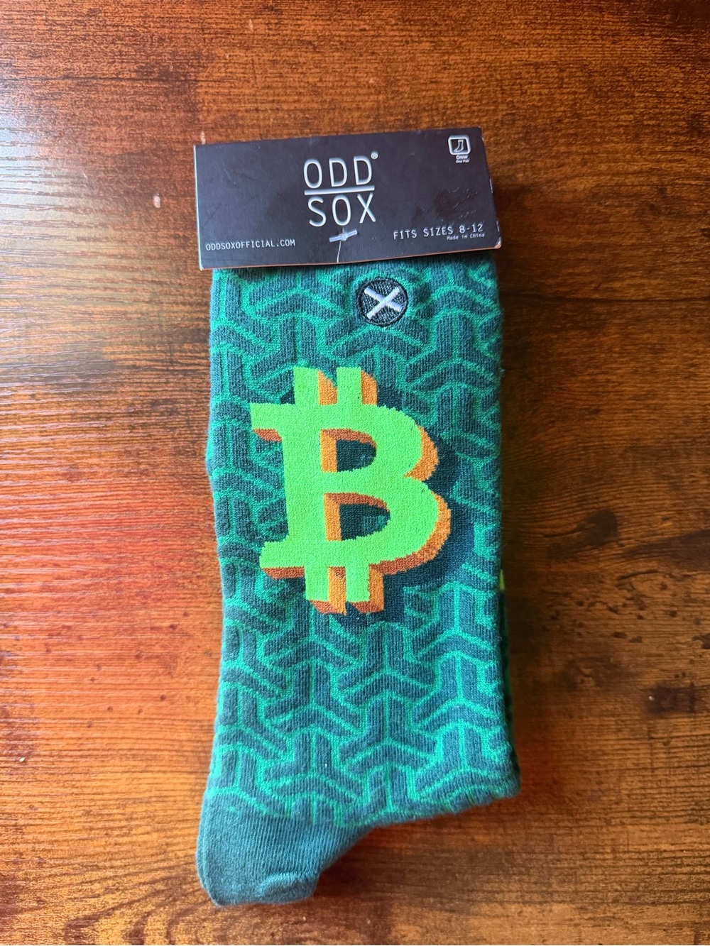 Odd Sox Men’s Green Bitcoin Crew Socks